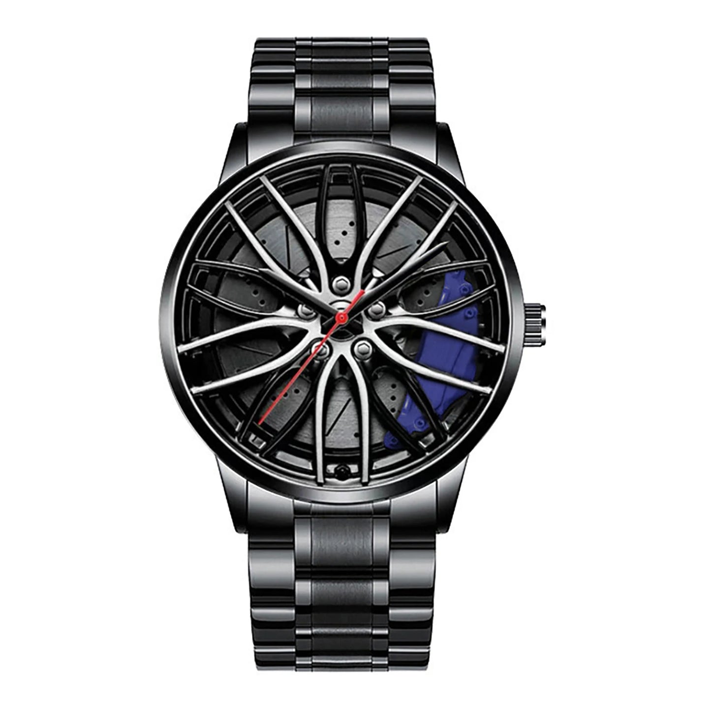 Men's Car Rim Quartz Watch – Leather Strap & Round Dial