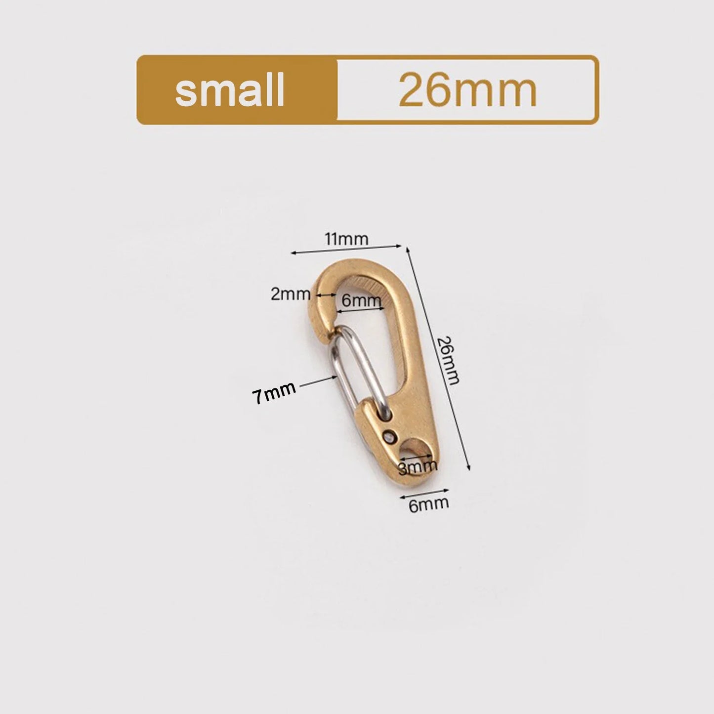 Brass Carabiner Clips 26/33/50mm – Backpack & Camping Buckle