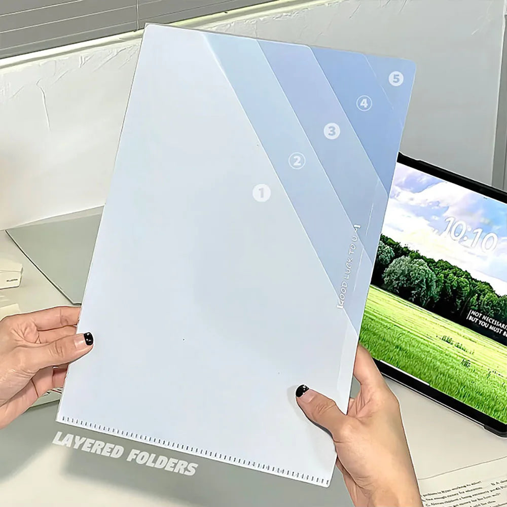 Page Folder Thickened Gradient L-shaped Vertical Student Test Paper