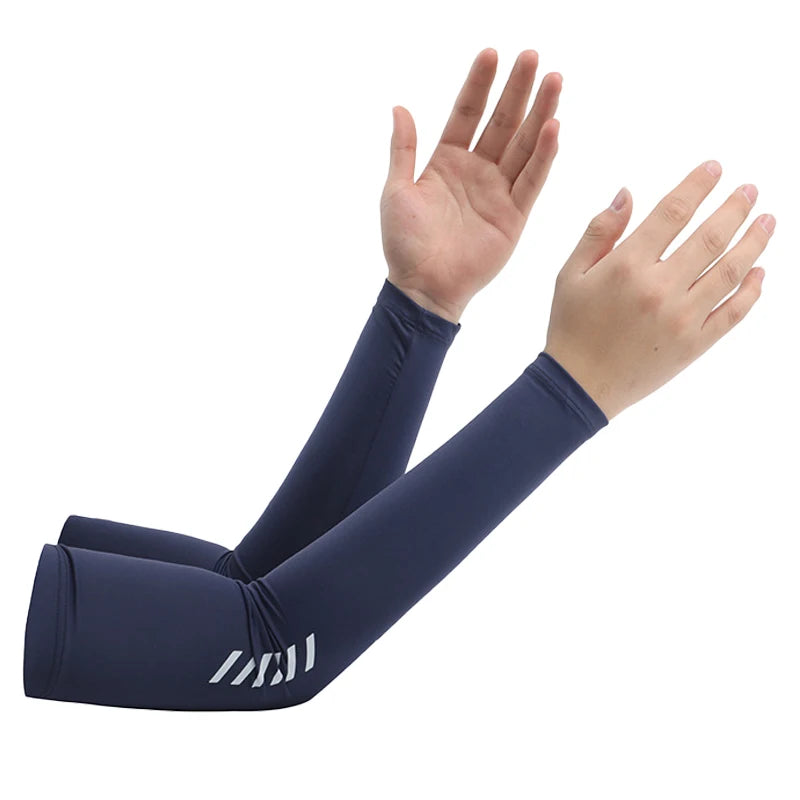 Sunscreen Ice Sleeves for Men - UV Protection Arm Covers Peaceful Pleasures Health and Wellness Blue XL