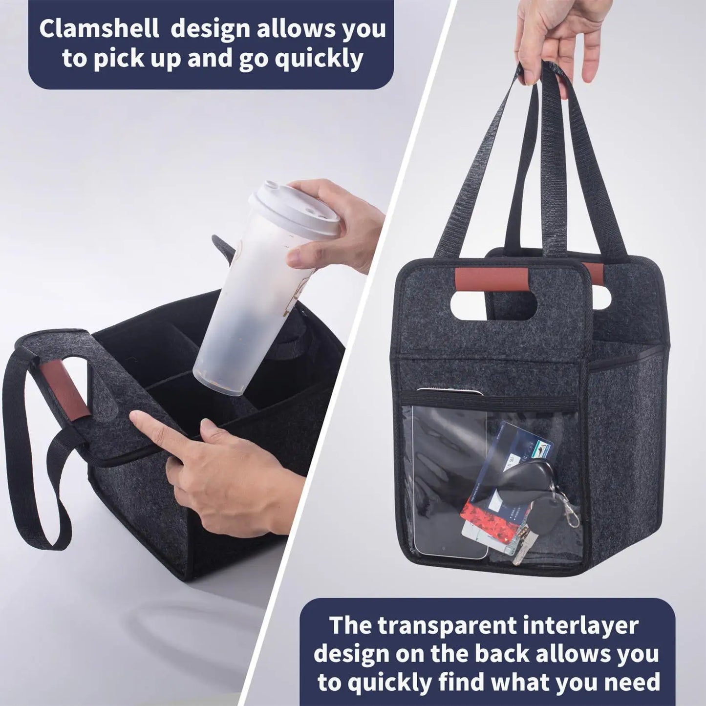Reusable Drink Cup Carrier, Foldable Tote Bag With Handles for Daily Commute Car Picnic Cruise Party Grocery Outdoor Travel Peaceful Pleasures Health and Wellness