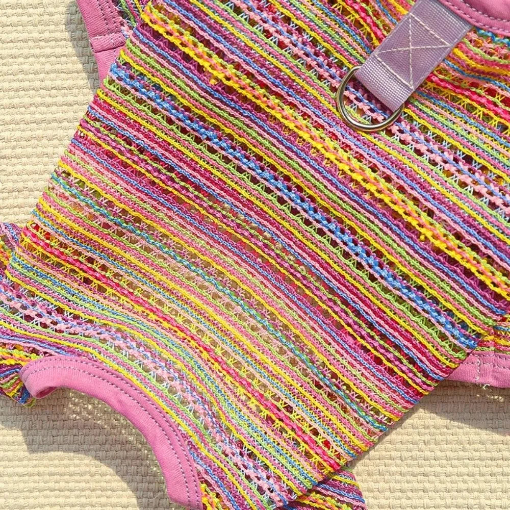 Dog Cooling Jumpsuit – Breathable Stripe Sun Protection Suit