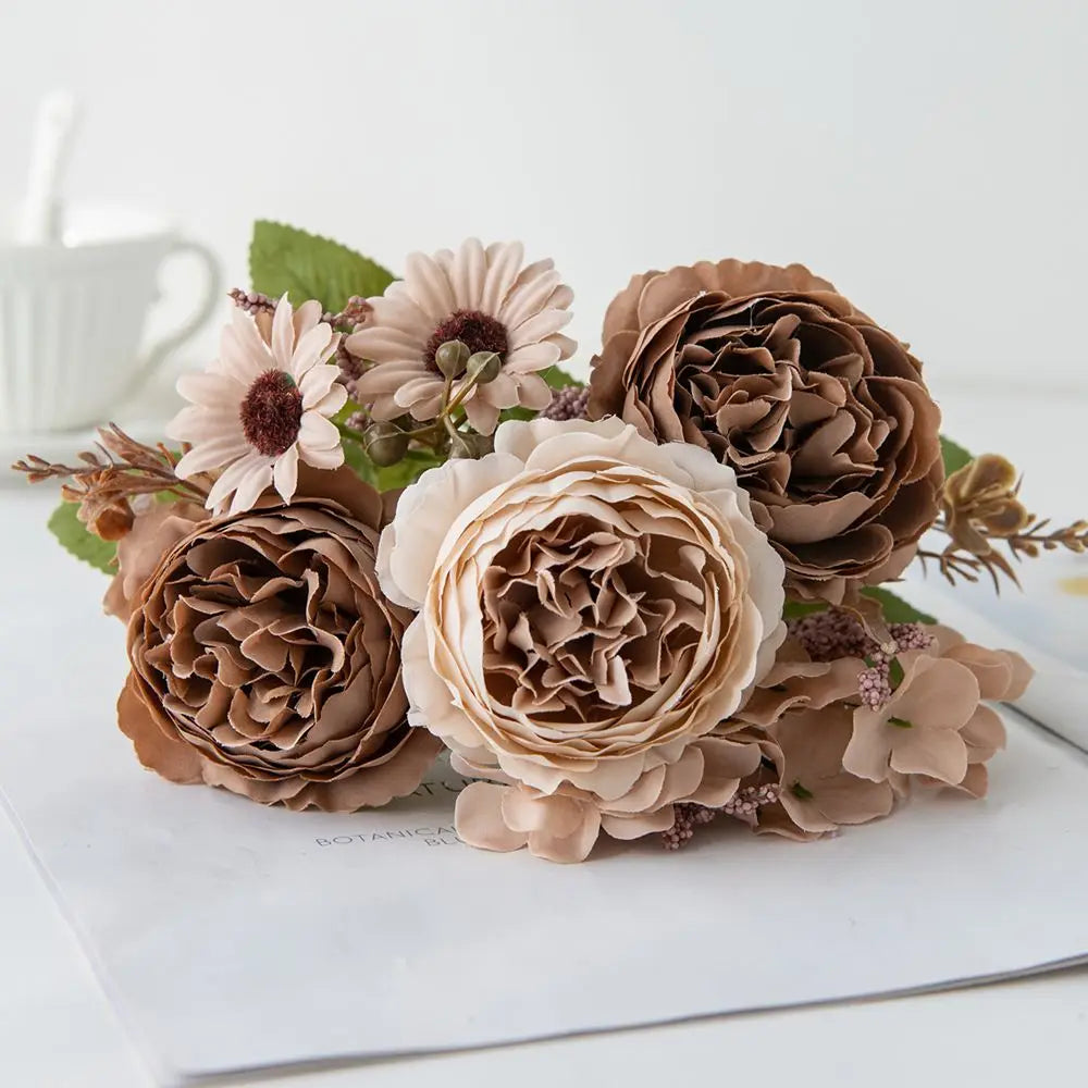 Artificial Silk Persian Peony Bouquet | Wedding & Home Decor