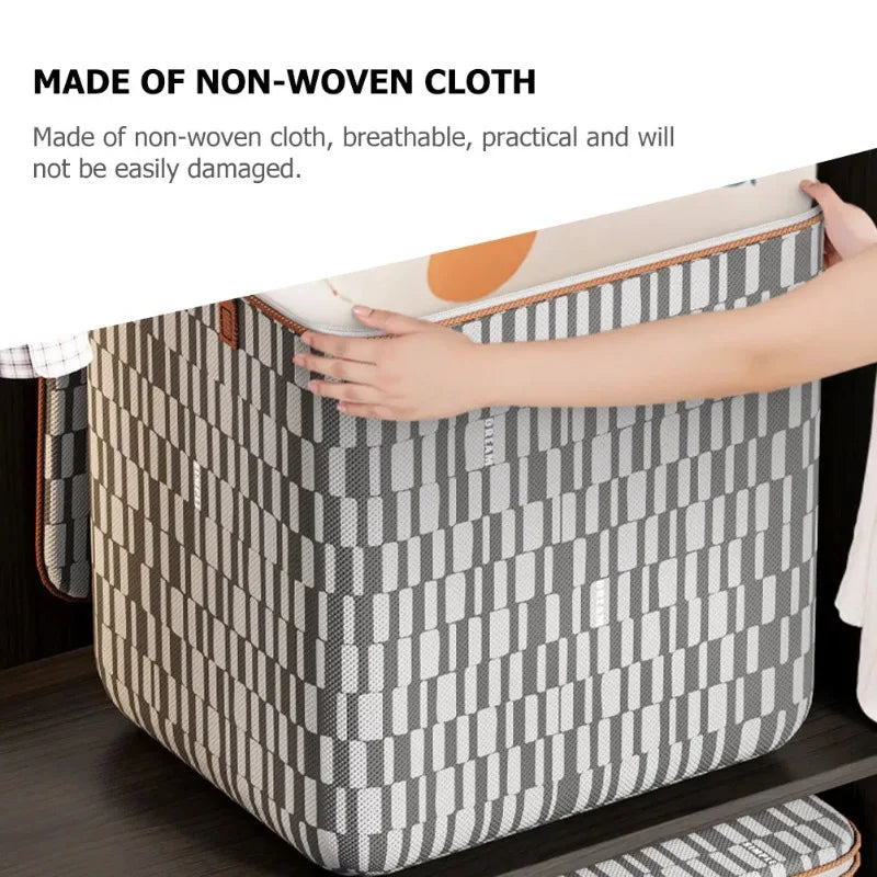Large Capacity Foldable Storage Basket with Handle | Non-Woven