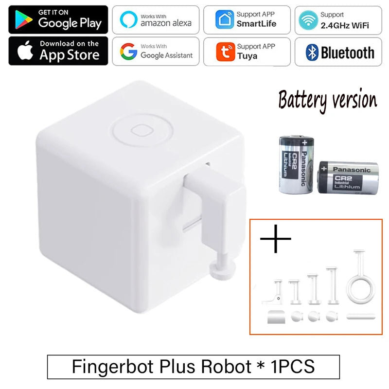 Tuya Finger Robot Zigbee/Bluetooth Fingerbot Plus CR2 battery version Robot Button Pusher Switch Bot Work With Smart Life App Peaceful Pleasures Health and Wellness B Bluetooth batteryW