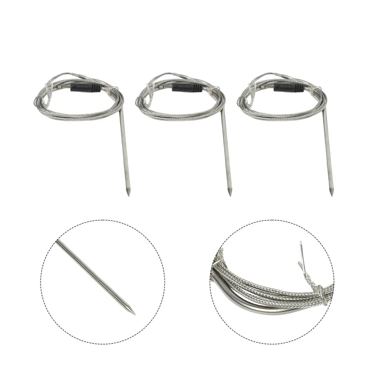 3-Pack BBQ Meat Thermometer Probes – DC2.5 Replacement Sensors