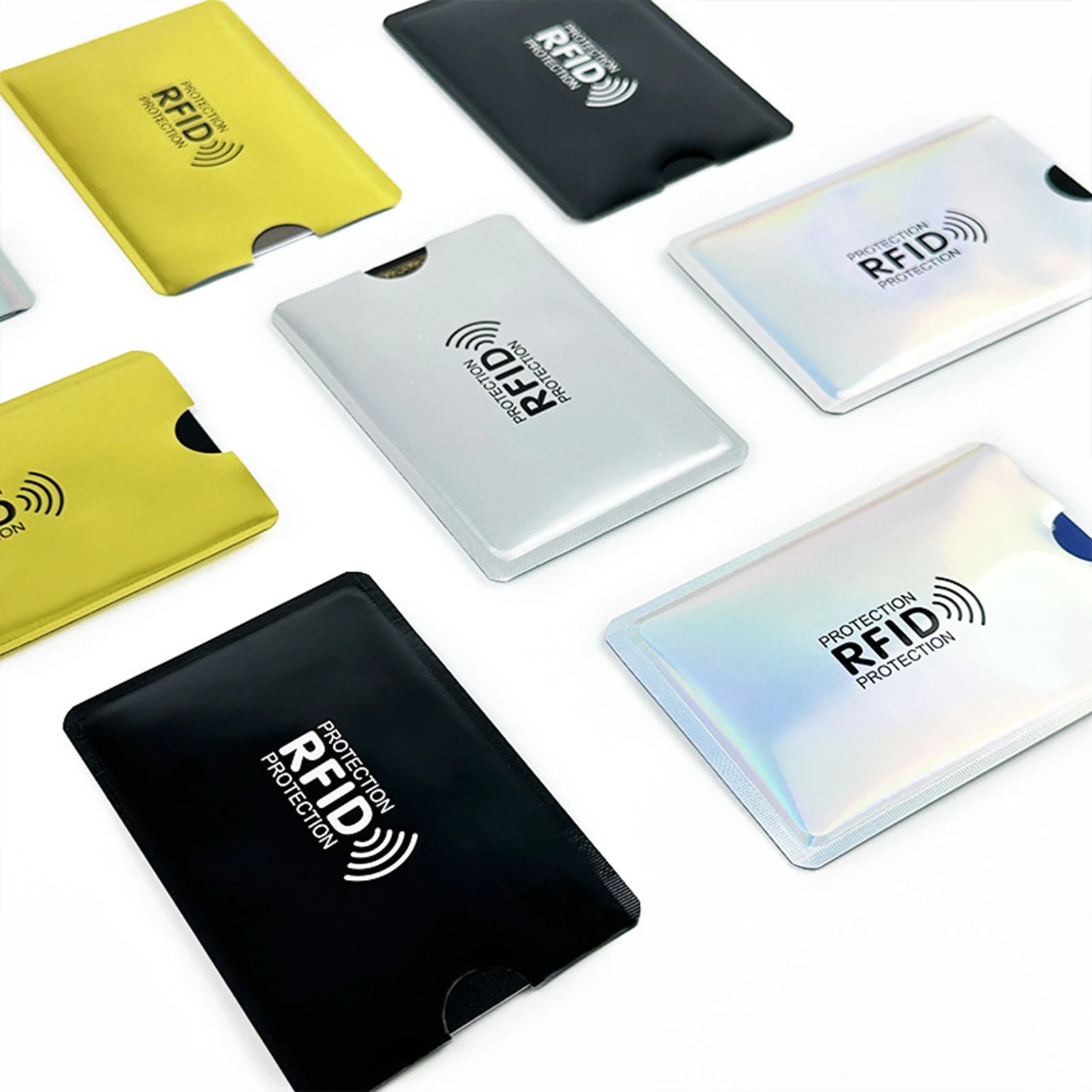Portable RFID Blocking Sleeves Multi-color Credit Card Protector Protect Your Cards From Electronic Theft Peaceful Pleasures Health and Wellness