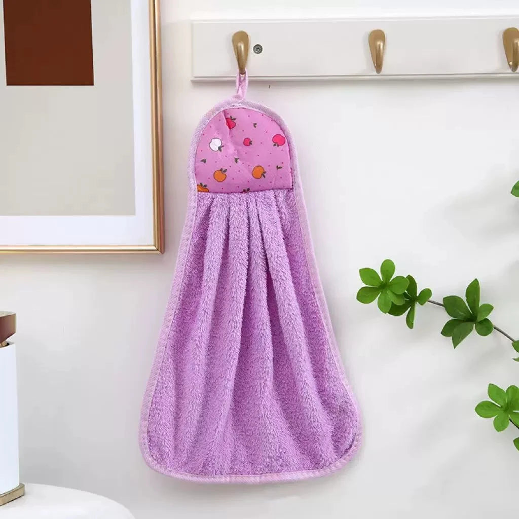 Coral Velvet Hand Towel – Soft Absorbent Bath & Kitchen Cloth