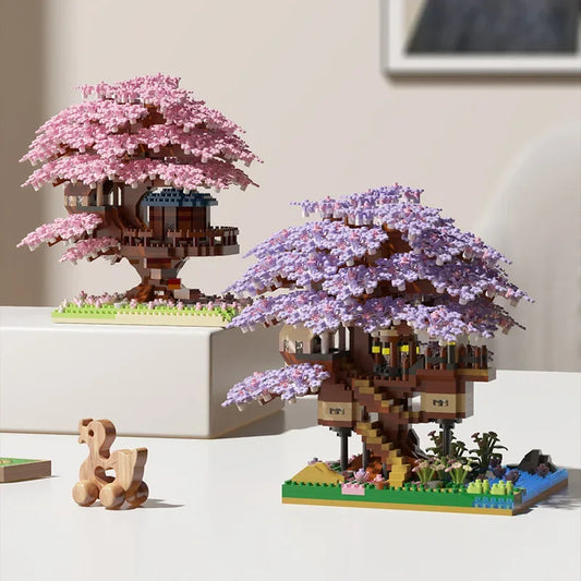 DIY Sakura Tree Building Blocks Cherry Blossom Bricks Light Treehouse Peaceful Pleasures Health and Wellness
