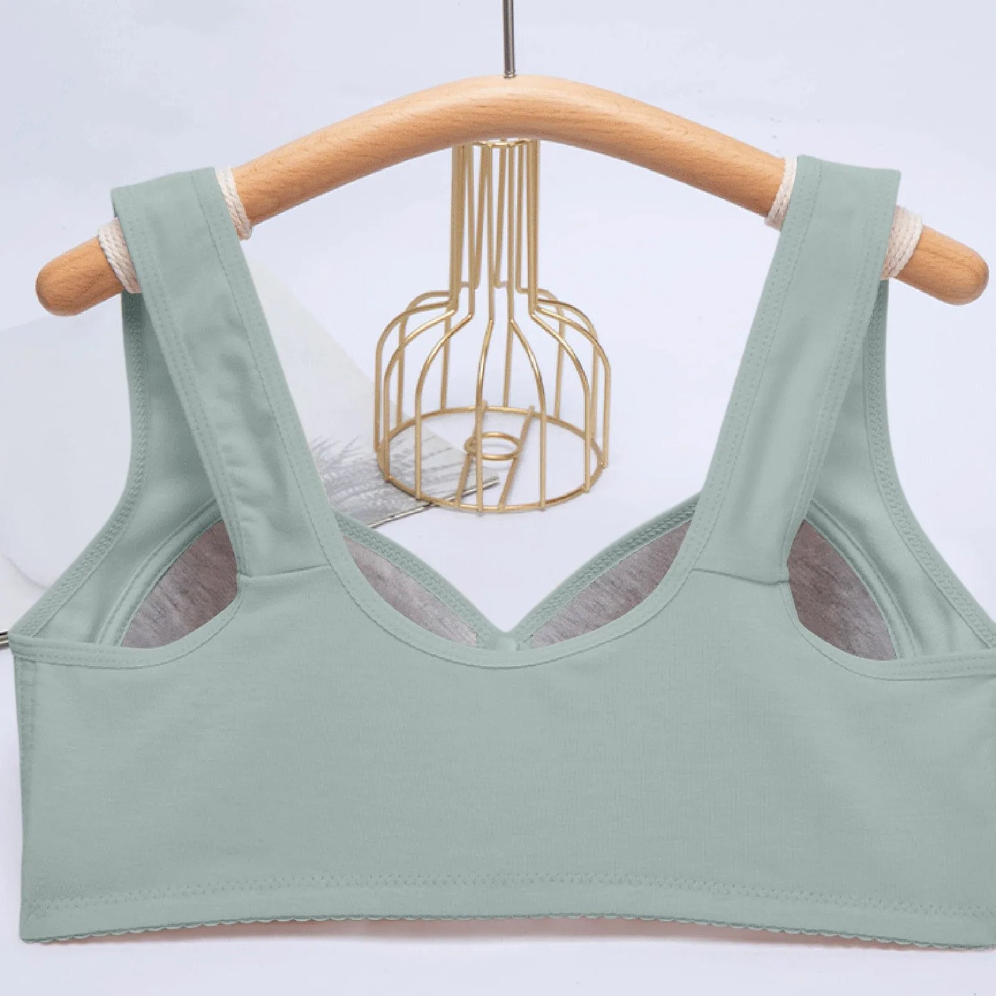 Plus Size Sports Bra Comfortable Wireless Bra with Thin Cotton Cup Breathable Supportive and Shaping Floral Print Lightly Padded Peaceful Pleasures Health and Wellness