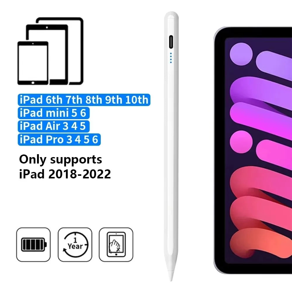 Aluminum Alloy Touch Screen Stylus Pen Compatible With Ipad Pro Air Mini, 10th 9th 8th 7th 6th Peaceful Pleasures Health and Wellness WHITE