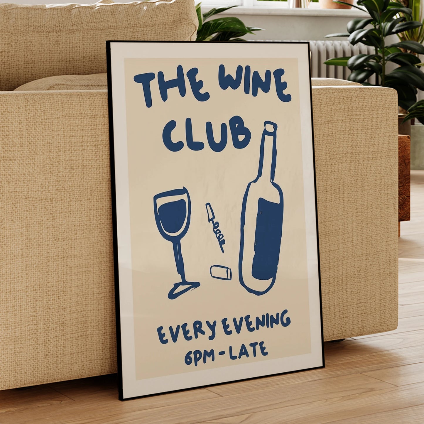 Wine Club Every Evening Canvas Wall Art Print | Home Decor