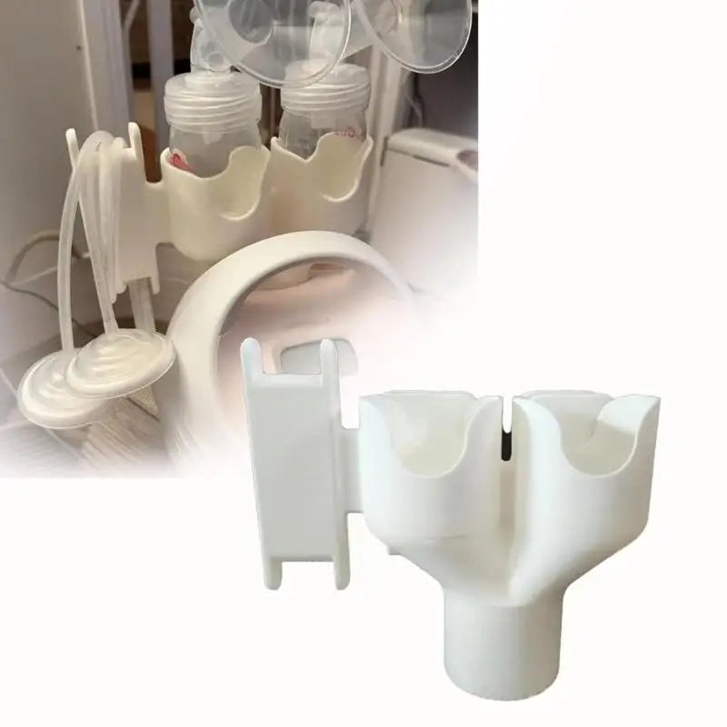 Breast Pump Double Bottle Holder with Hose Storage & Nonslip Base