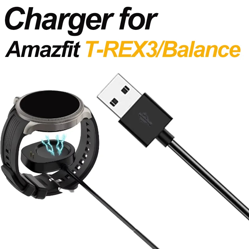Charger for Amazfit Balance A2286/ Balance 2 A2429 / T-Rex 3 Smart Watch Charging Cradle Dock Stand Cable Magnetic Cord Charger Peaceful Pleasures Health and Wellness