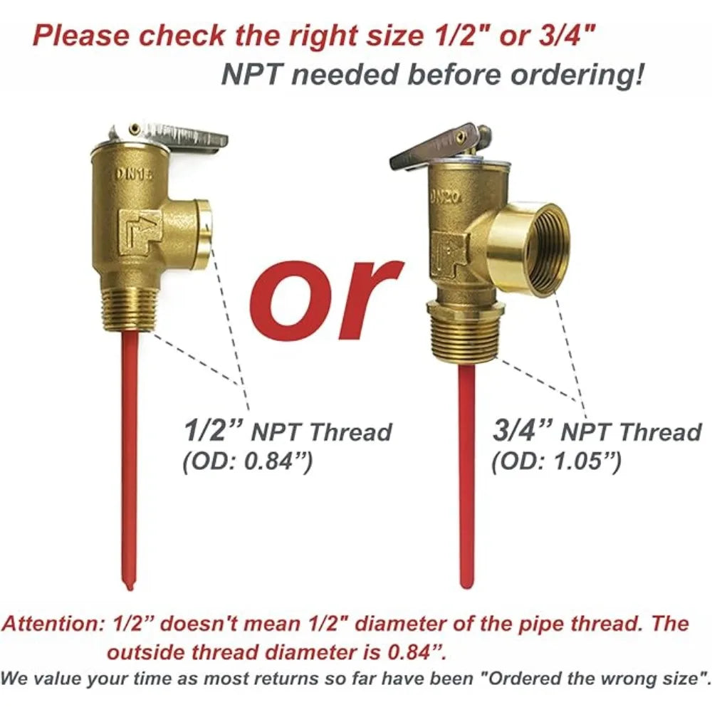 Brass Adjustable Pressure Relief Safety Valve | Closed Water Systems