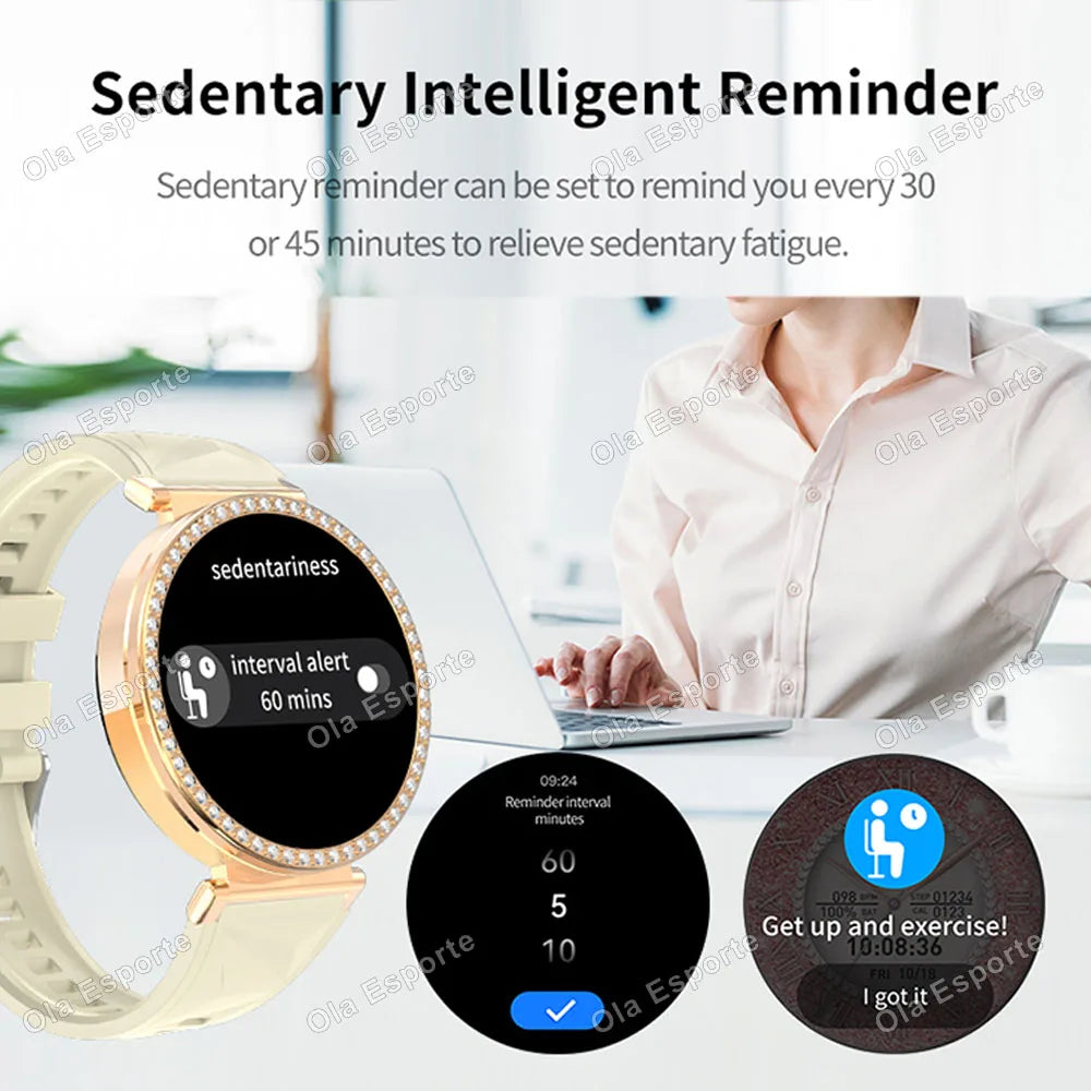 Smartwatch Luxury Fashion Female Physiological Reminder Bluetooth Music Women's Fashion Smart Watch Holiday Gift 2026 New HW12 Peaceful Pleasures Health and Wellness