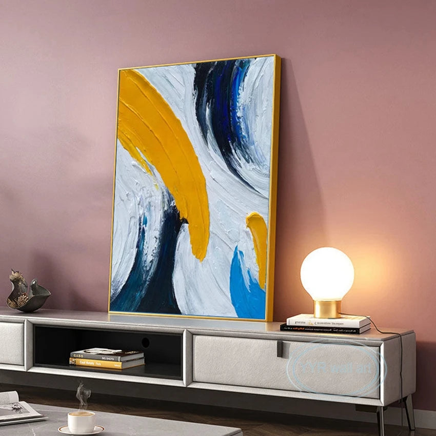 Hand-Painted Abstract Oil Painting | Large Canvas Wall Art Abstract Canvas Painting Peaceful Pleasures Health and Wellness