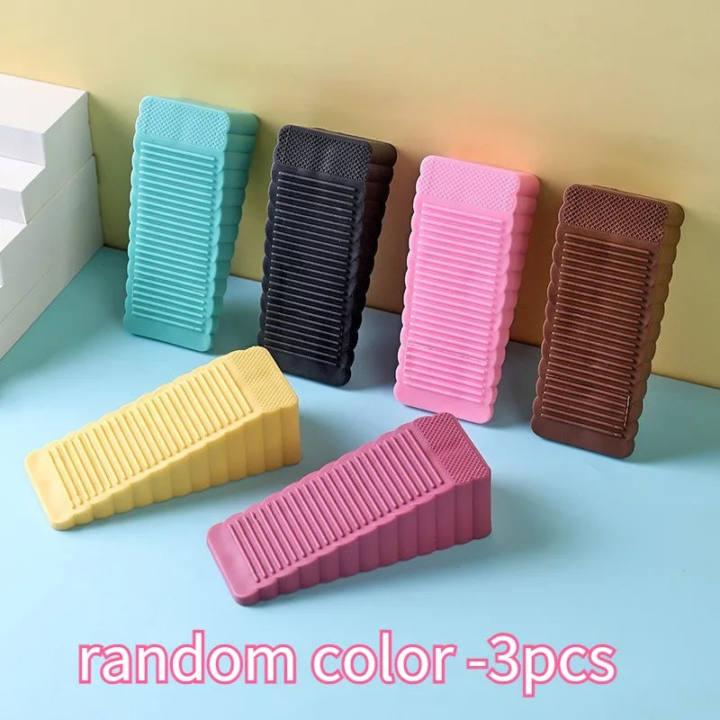 3-Pack Windproof Door Stoppers | Matte Plastic Anti-Collision