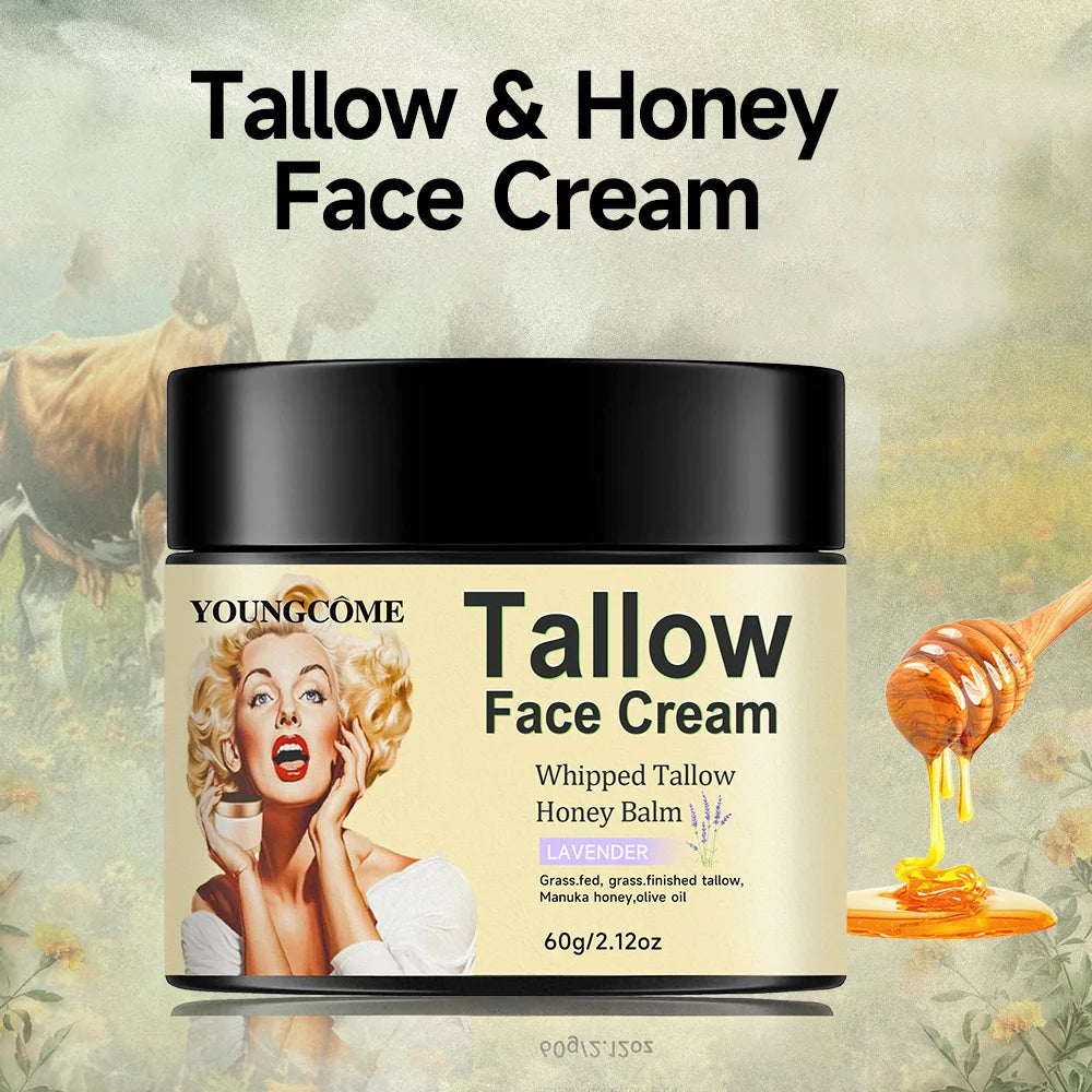Whipped Vanilla Beef Tallow Moisturizer | Anti-Aging & Brightening Tallow Face Cream Peaceful Pleasures Health and Wellness