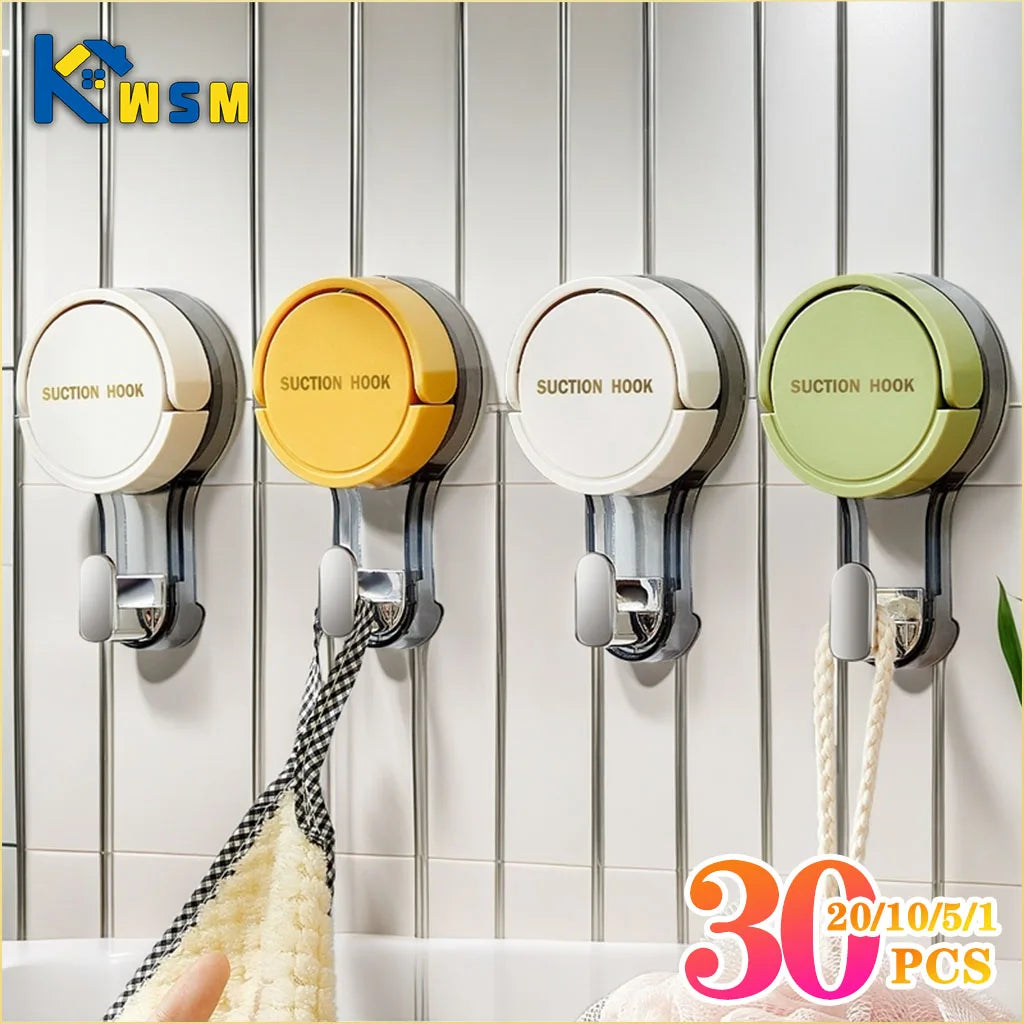 Reusable Suction Cup Hooks – Waterproof Bathroom Wall Hooks 1–30pk