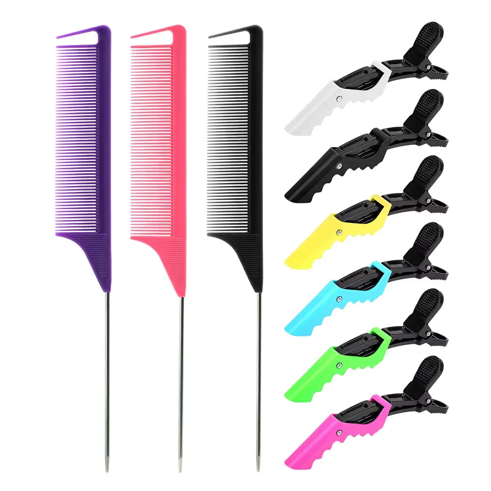 4-Piece Pointy Tail Comb Set – Anti-Static Hair Styling Tools