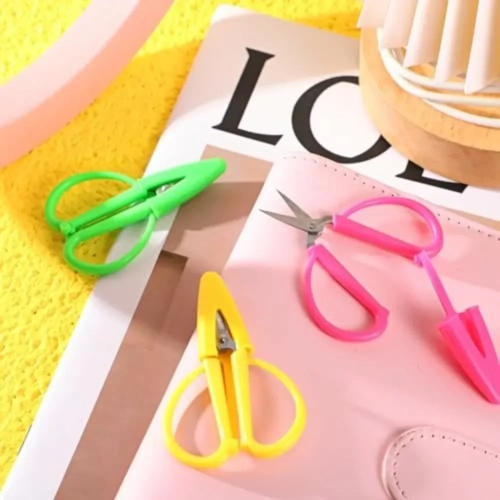 Mini Craft Scissors with Cover | Stainless Steel & Silicone Handle Craft Scissors Peaceful Pleasures Health and Wellness