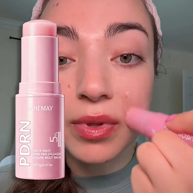 PDRN Pink Collagen Multi Balm Stick 9g Plumping Skin Care Stick Moisturizing Face Balm For Nourishing Dry Skin Essence Stick Peaceful Pleasures Health and Wellness