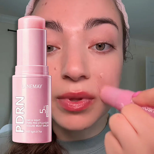 PDRN Pink Collagen Multi Balm Stick 9g Plumping Skin Care Stick Moisturizing Face Balm For Nourishing Dry Skin Essence Stick Peaceful Pleasures Health and Wellness