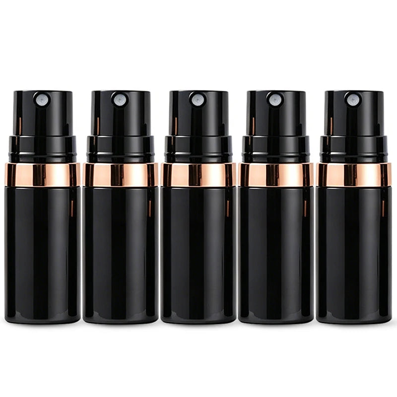 Plastic Pump Bottle Vacuum Pump Bottle Travel Bottling Container Black Lightproof Airless Spray Bottle Lotion 15ml 30ml 50ml Peaceful Pleasures Health and Wellness A-Spray-10ml-5pcs