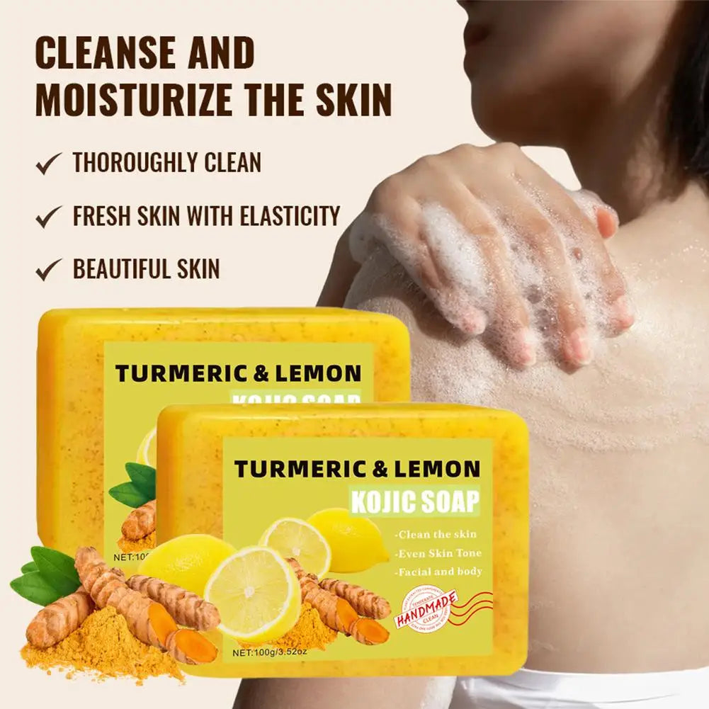 Turmeric Kojic Acid Lemon Soap Bar – Vitamin E Face & Body