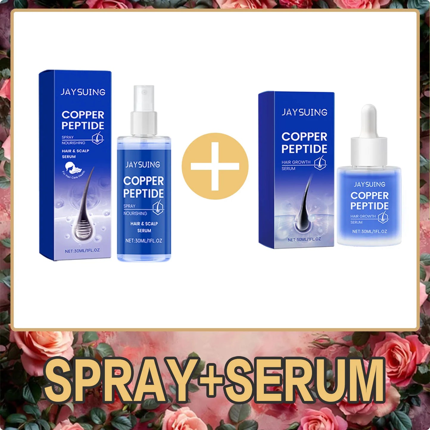 Copper Peptide Hair Growth Set – Shampoo, Serum, Spray & Oil