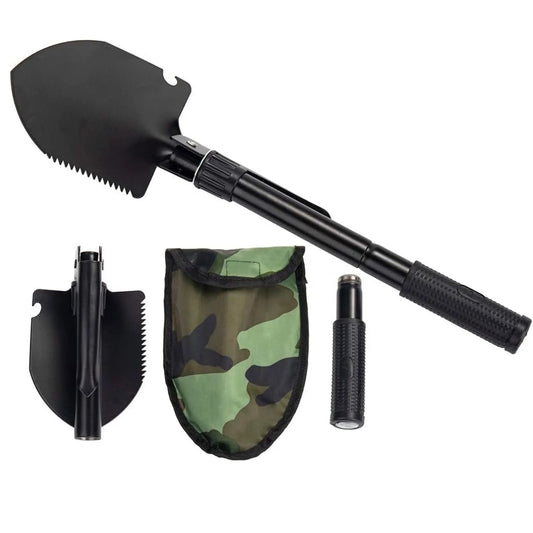 Gardening Folding Shovel Military Camping Shovel Survival Gear Entrenching Tool with Carrying Pouch Metal Handle Peaceful Pleasures Health and Wellness