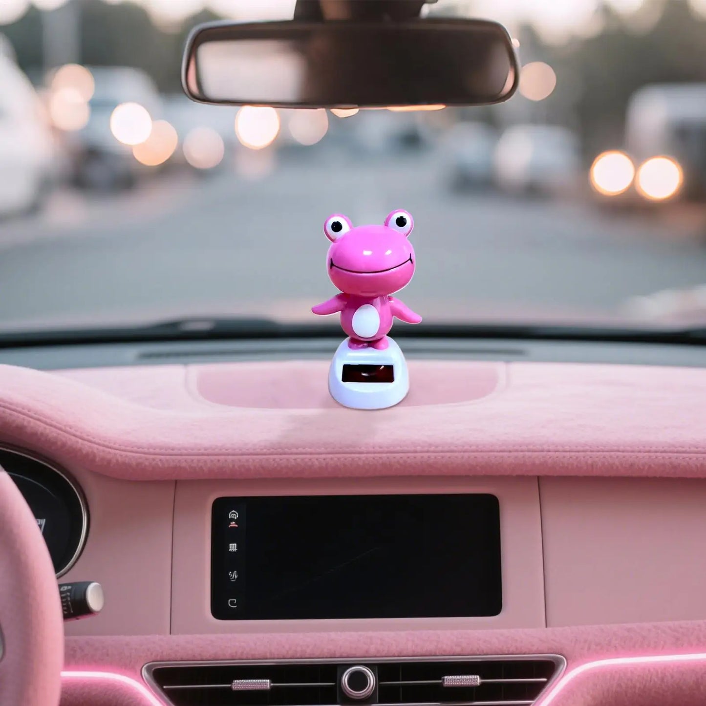 Solar Frog Car Dashboard Decoration – Bobbing Ornament for Auto