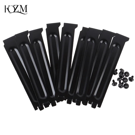 10-Pack Black Metal PCI Slot Cover Brackets with Screws PC Case Accessories Oasis Select