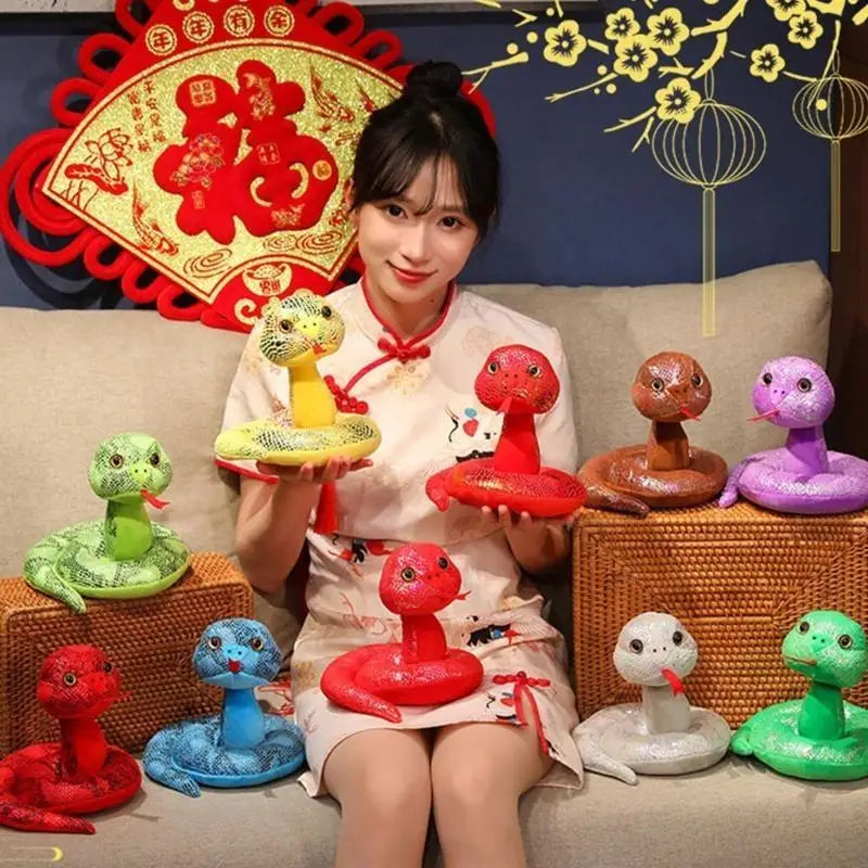 2025 Year of the Snake Plush Toy – PP Cotton, 20cm, 10 Colors