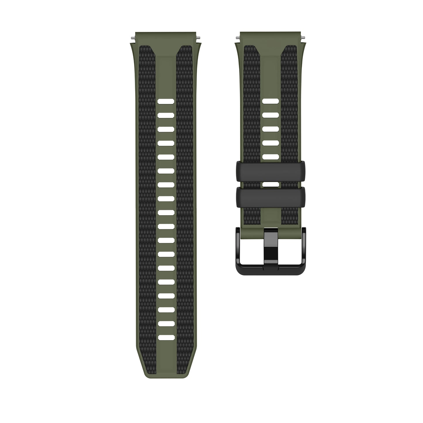 22mm Silicone Watch Band for Huawei Watch GT 6 5 4 3 2 Pro Peaceful Pleasures Health and Wellness DGreen Black 22mm
