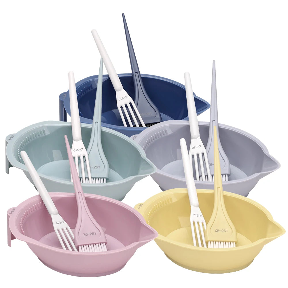 Salon Hair Dyeing Set Multi-Color Mixing Bowl Comb Brush Accessories for Barbershop Hair Coloring Tools 3Pcs Set High-Qualit Peaceful Pleasures Health and Wellness
