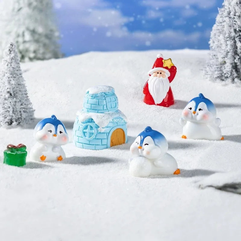 Christmas Mini Resin Figurines Miniatures Santa Claus Snowman Elk Ornament Micro Landscape Merry Xmas Ornament Decoration Decor Peaceful Pleasures Health and Wellness