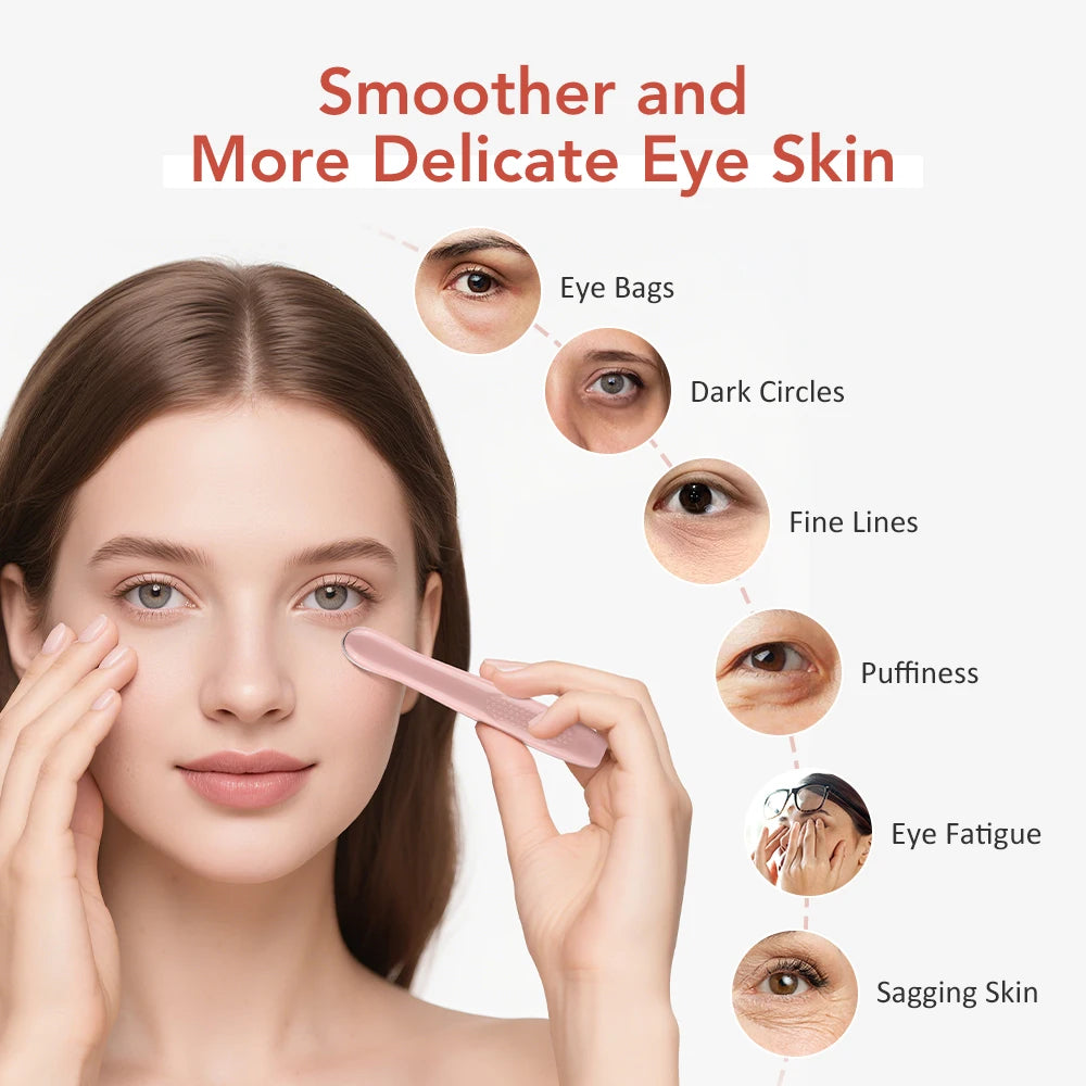 Vibration Red Light Eye Massager Pen Hot Compress Beauty Anti Wrinkles Eye Lifting Wand Eye Care for Dark Circles Eye Bag Reduce Peaceful Pleasures Health and Wellness