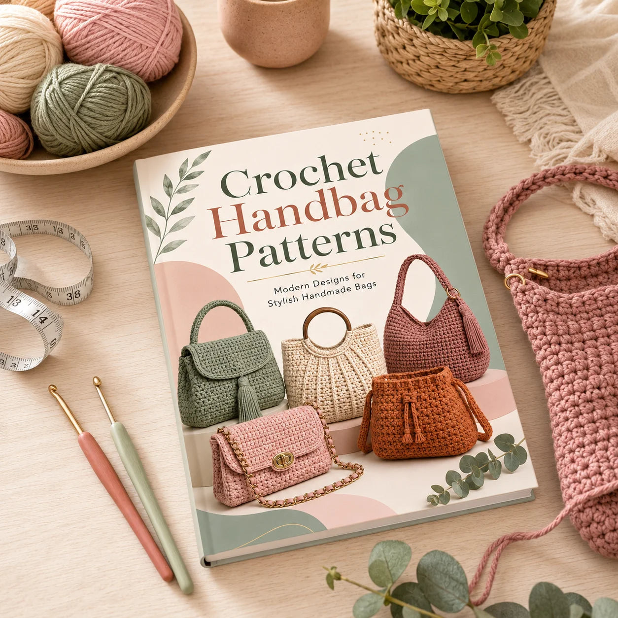 Crochet Handbag Patterns Book A5 Bag Pattern Guide Beginners Handmade