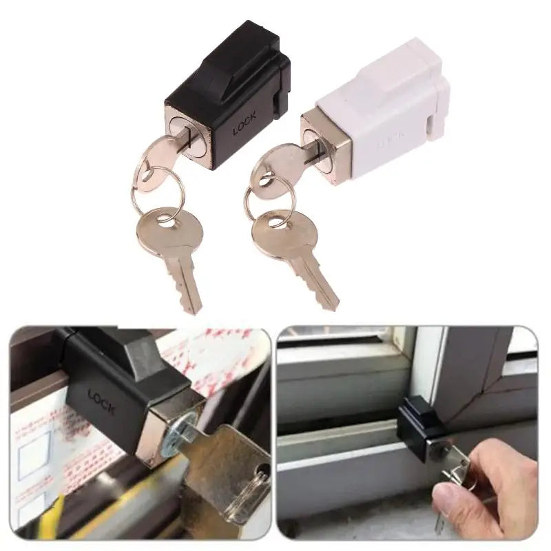 New Aluminum Alloy Window Locks With 2 Keys Window Restrictor Lock Durable Portable Practical Exquisite For Hospital Bank Peaceful Pleasures Health and Wellness