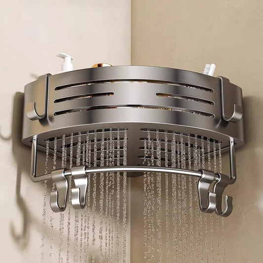 No-Drill Suction Cup Bathroom Corner Shelf | Aluminum Alloy Bathroom Corner Shelf Peaceful Pleasures Health and Wellness
