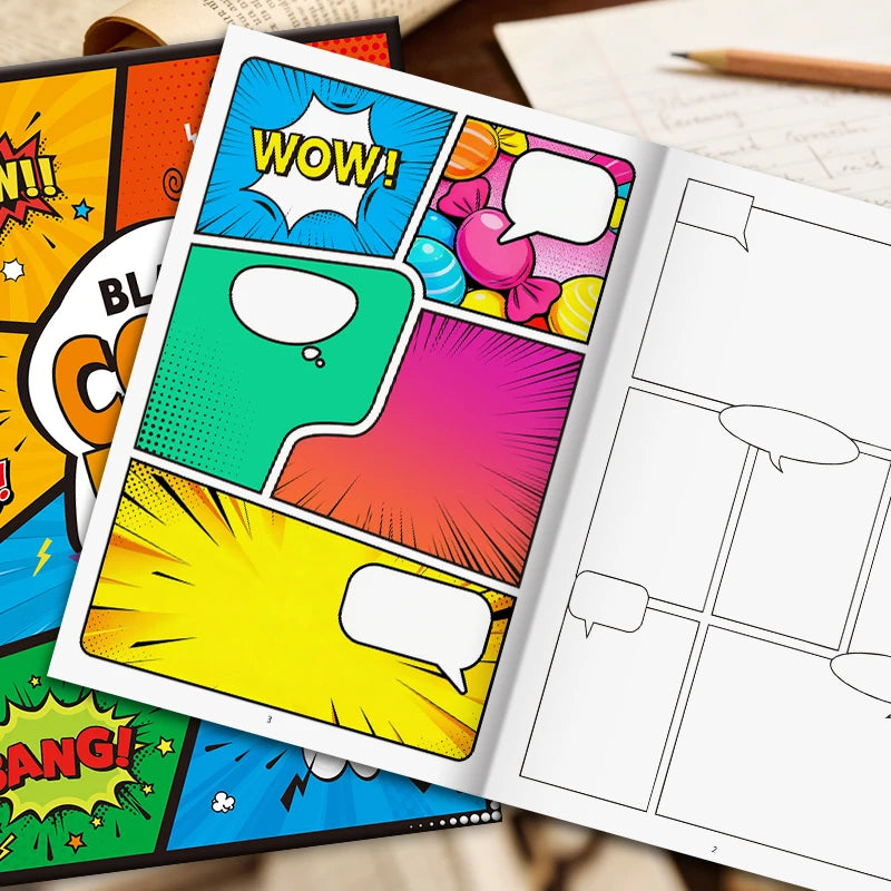 Collage-style Hand-drawn Comic Drawing Book Blank Doodle Adult