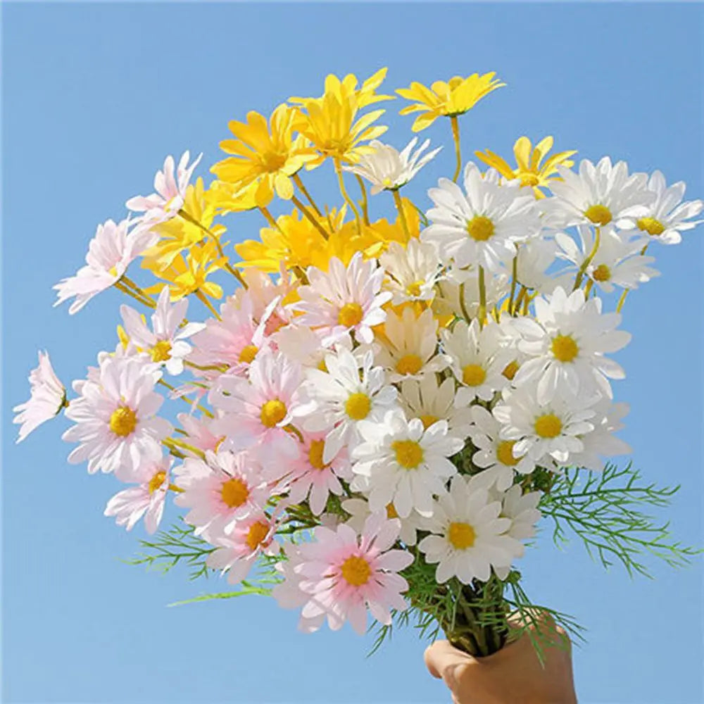 Artificial Silk Daisy Bouquet 5/10 Pcs – Wedding & Home Décor