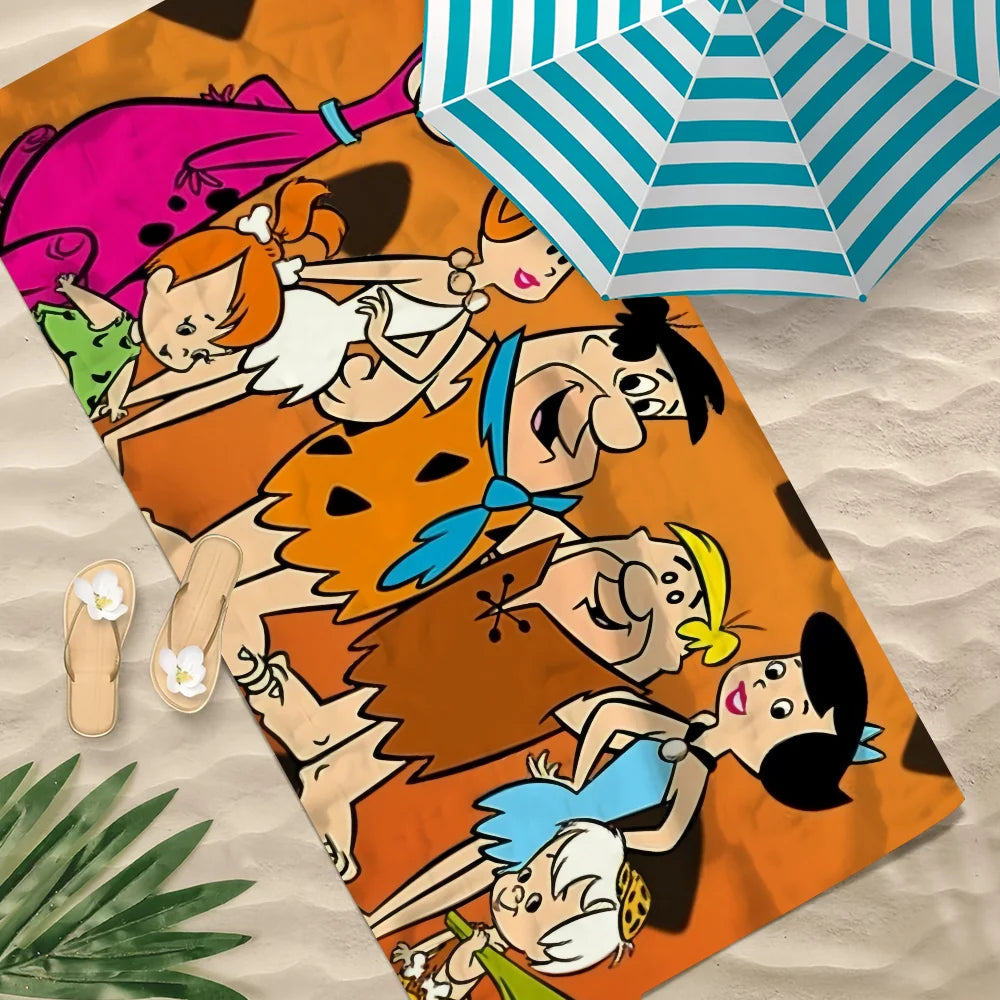 Flintstones Cartoon Beach Towel | Quick Dry Soft Pool Towel