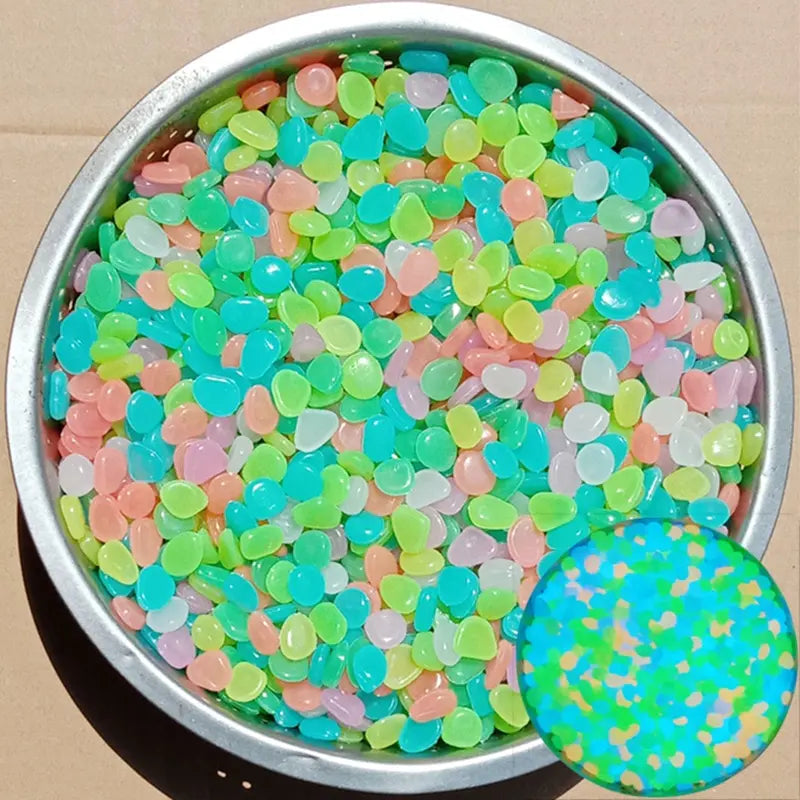 200Pcs Glow in the Dark Pebbles – Garden, Aquarium & Patio