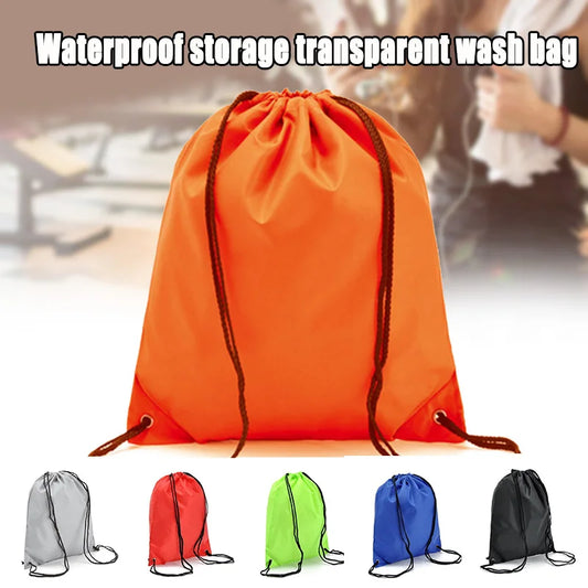 Drawstring Backpack Storage Bag Solid Color Portable for School Sport Travel Shoes Cycling Storage Bag Solid Color Portable Peaceful Pleasures Health and Wellness