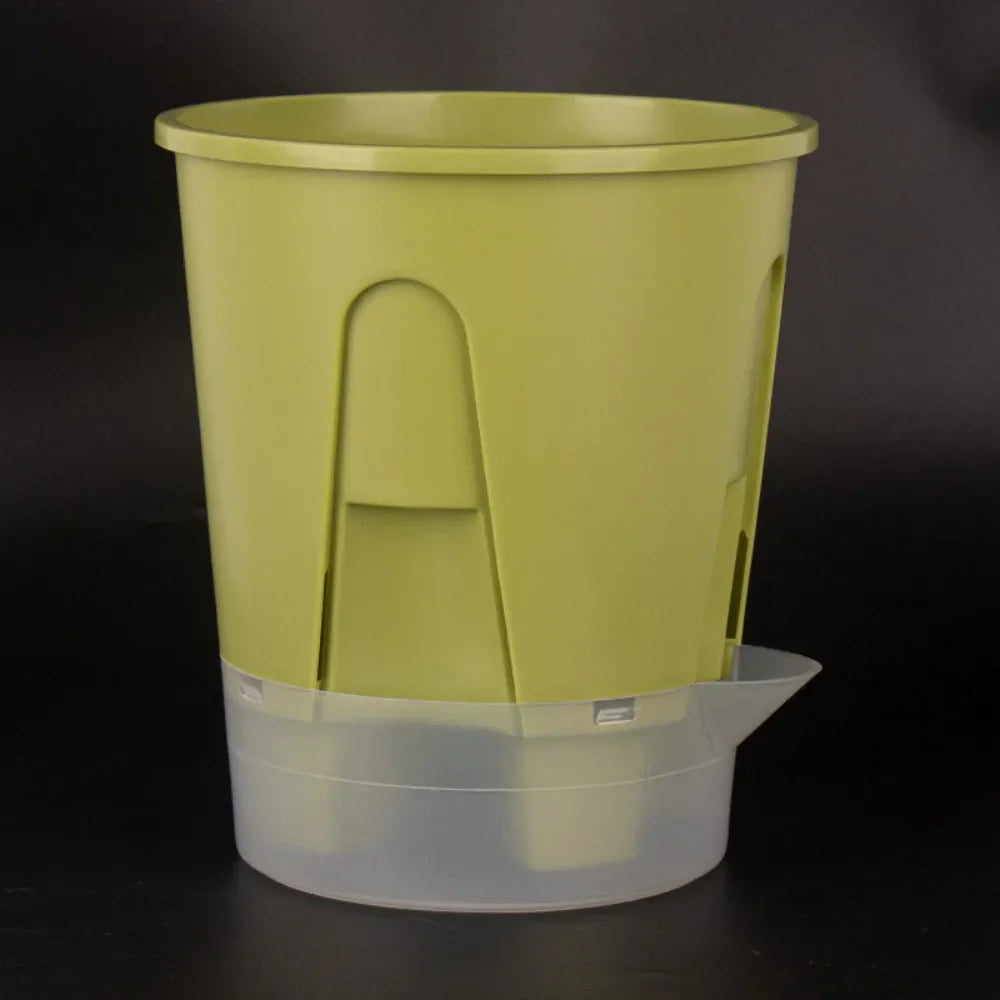 Self-Watering Plastic Flowerpot | Water Storage & Drain Holes