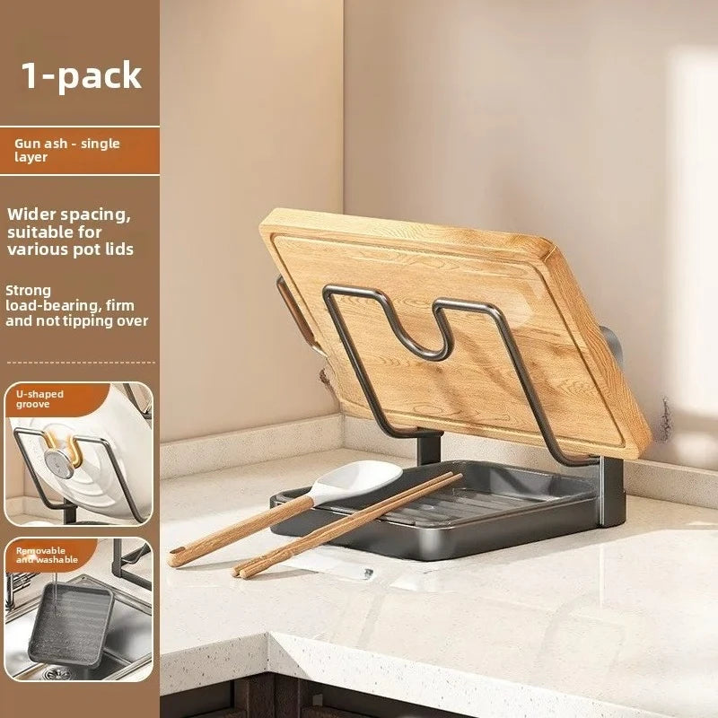 Kitchen Counter Organizer – Pot Lid, Cutting Board & Plate Rack
