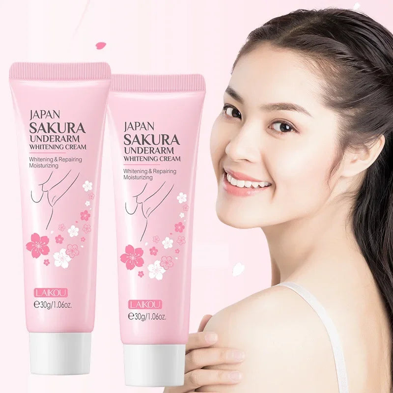Laikou Sakura Underarm Cream Knee Buttocks Dark Skin Improve Melanin Pigmentation Korean Skin Care Product 30g Peaceful Pleasures Health and Wellness